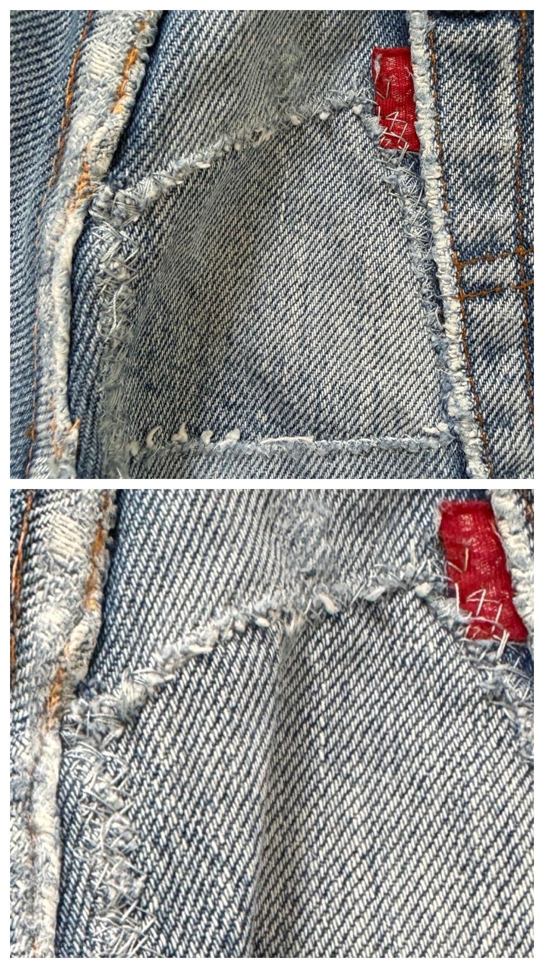 Vintage Levis 501 Selvedge Redline W29-30 L33 80s Vintage faded Dark to Mid Blue Denim Distressed Paint Splattered Made in USA 1983