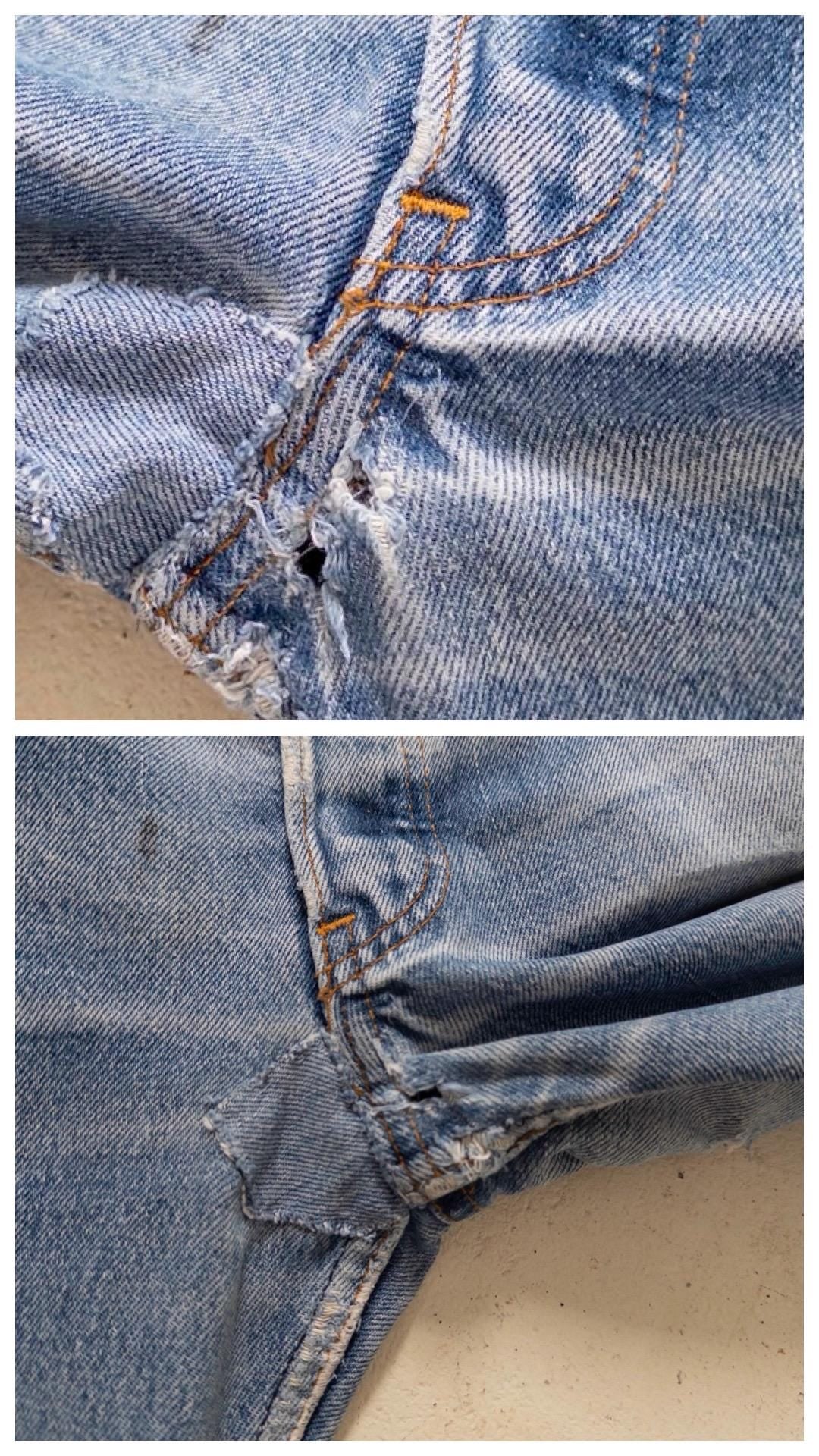 Levis 501 Jeans W31 L33 80s Vintage Made in USA Faded Mid Blue Distressed Denim 1983