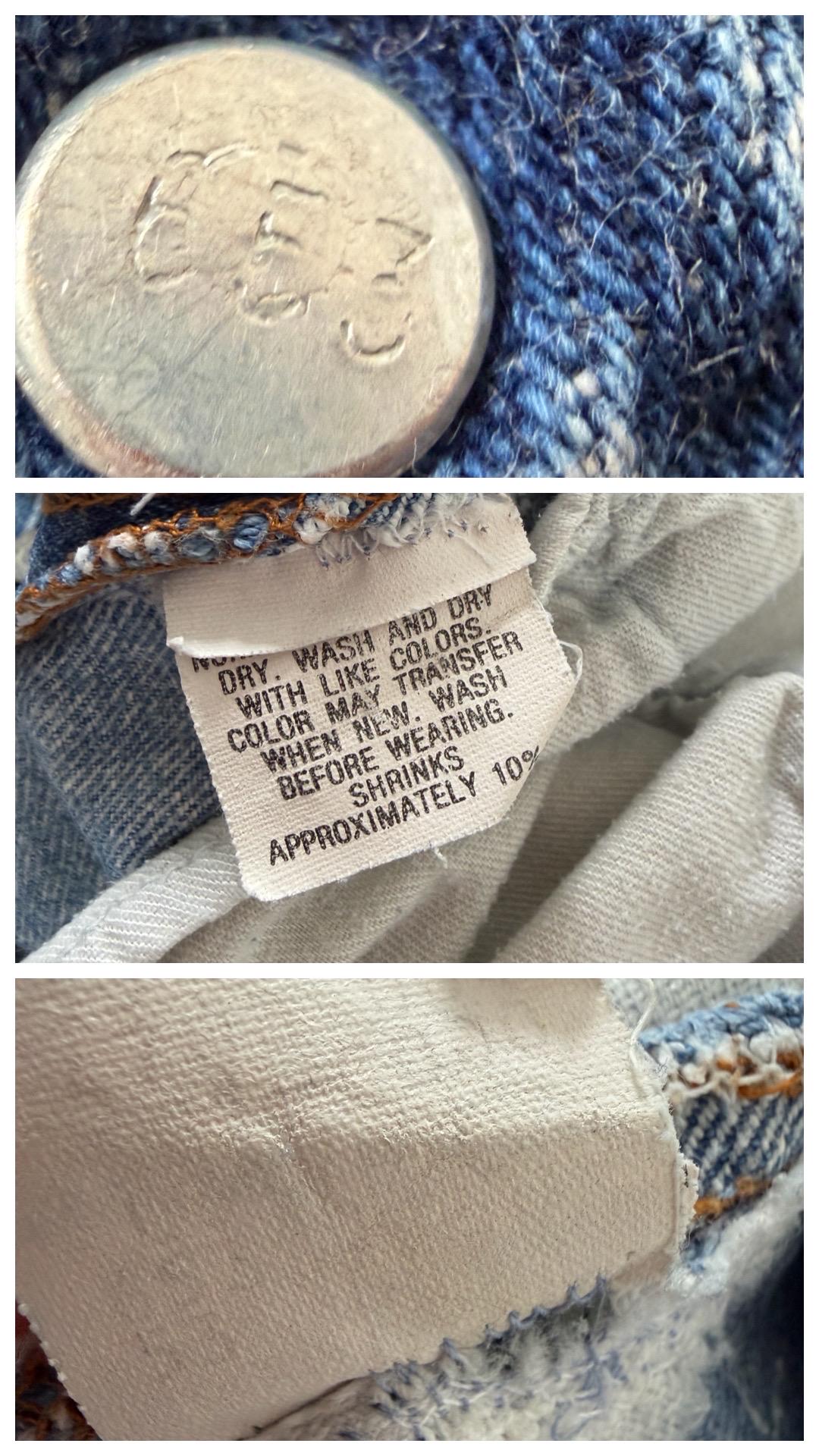 Levis 501 Jeans W31 L33 80s Vintage Made in USA Faded Mid Blue Distressed Denim 1983