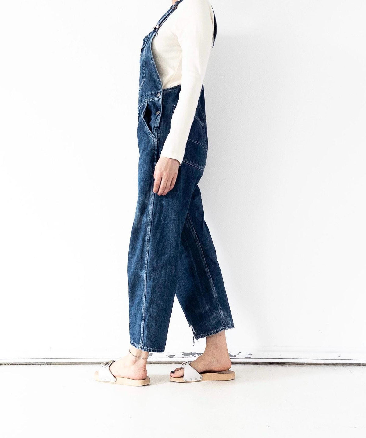 90s Vintage Lee Latzhose S W26-27 Distressed Dark Blue Overall Sunfaded Dungarees 1997 Made in USA