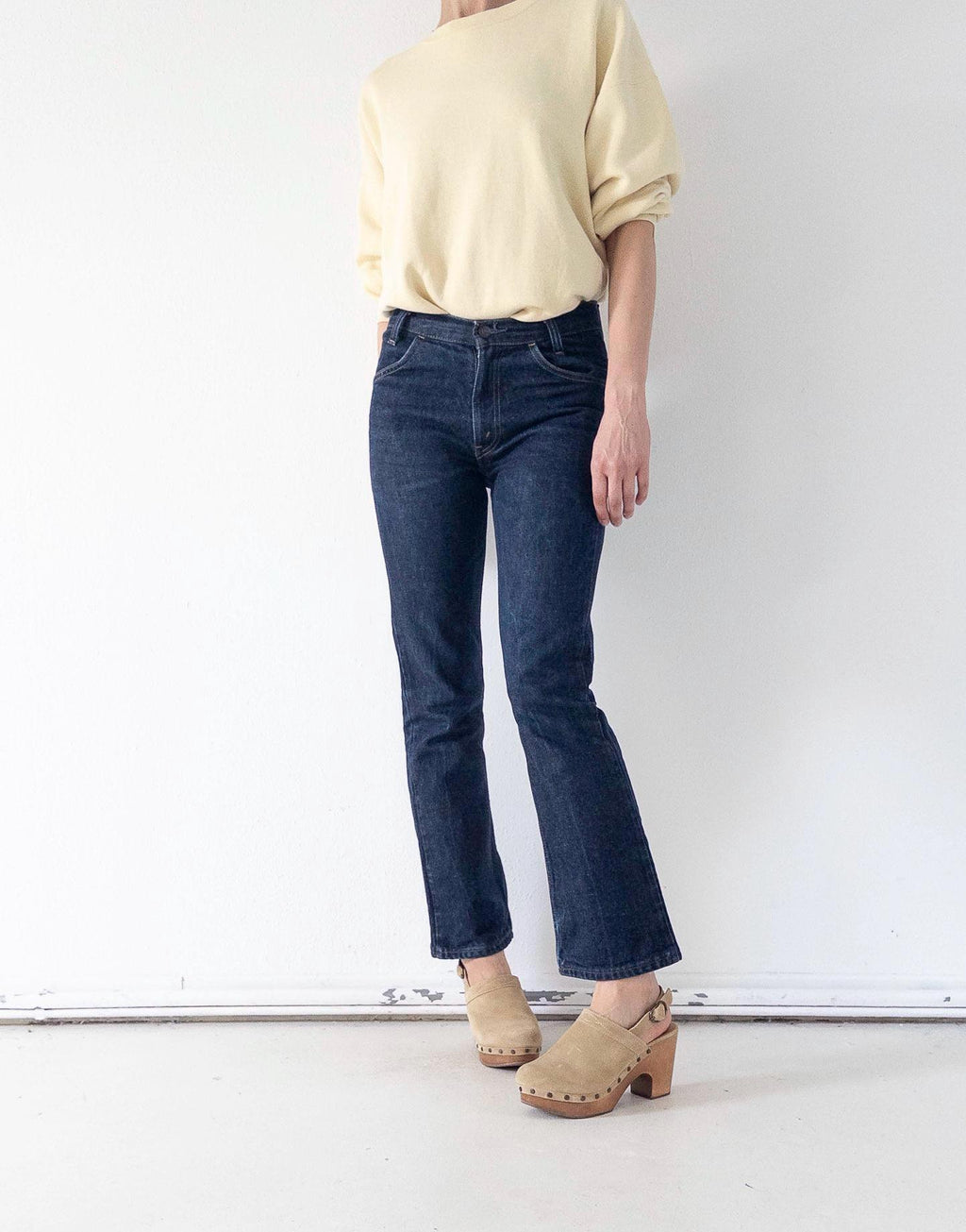 Levis 646 W27 L32 Bell Bottoms 90s Vintage Orange Tab Flared Denim Dark Wash Boot Cut Made in UK 1997