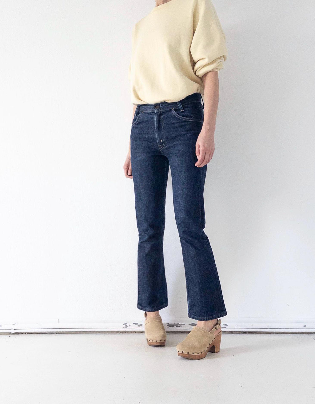 Levis 646 W27 L32 Bell Bottoms 90s Vintage Orange Tab Flared Denim Dark Wash Boot Cut Made in UK 1997