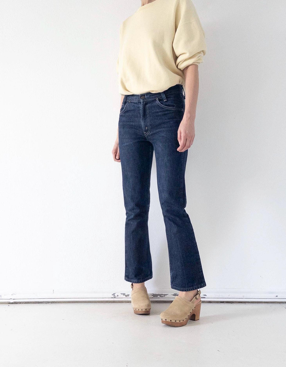 Levis 646 W27 L32 Bell Bottoms 90s Vintage Orange Tab Flared Denim Dark Wash Boot Cut Made in UK 1997