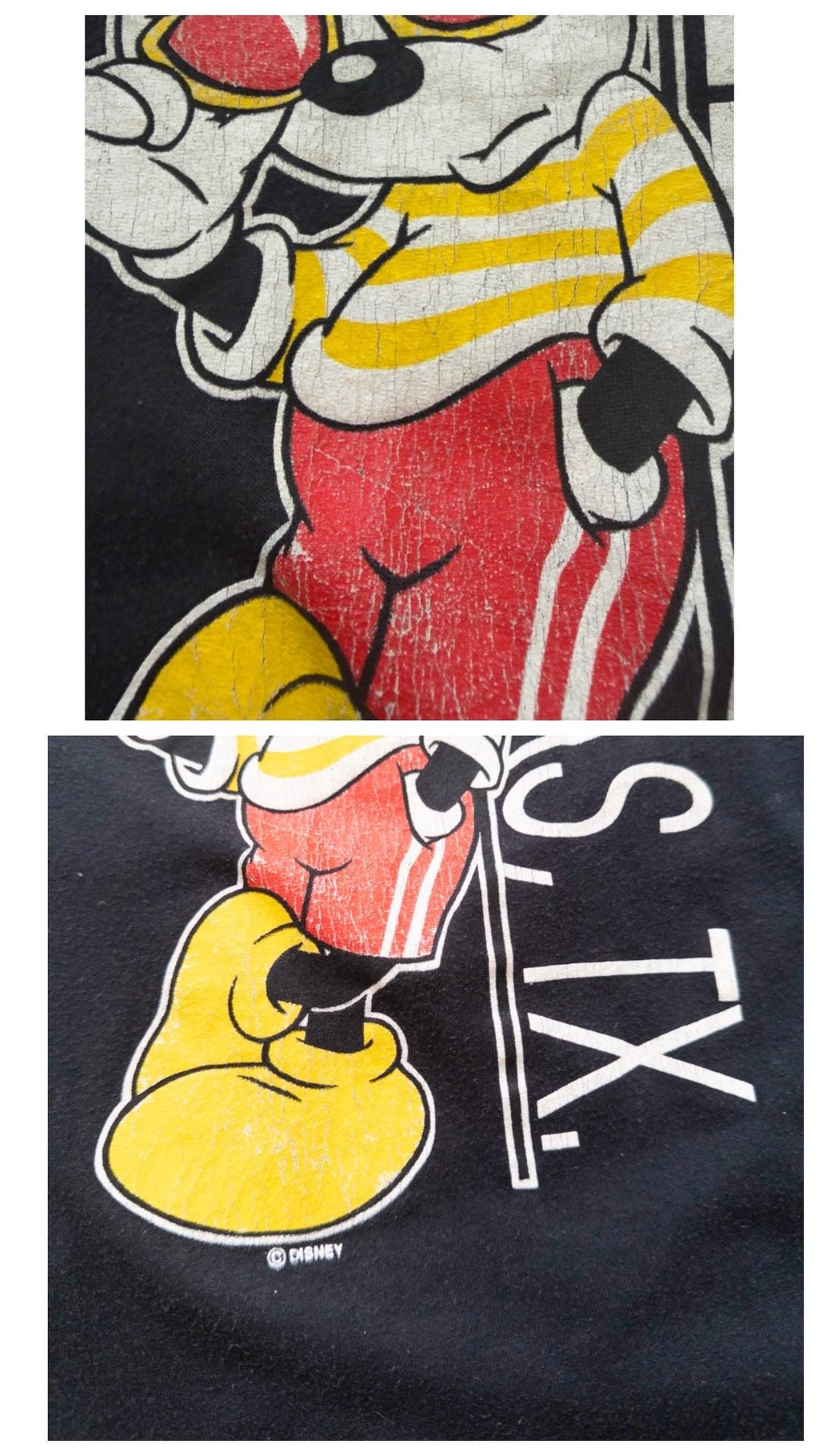 Velva Sheen T‑Shirt S Disney Micky Maus Black Faded 80s 90s Vintage Single Stitch Made in USA