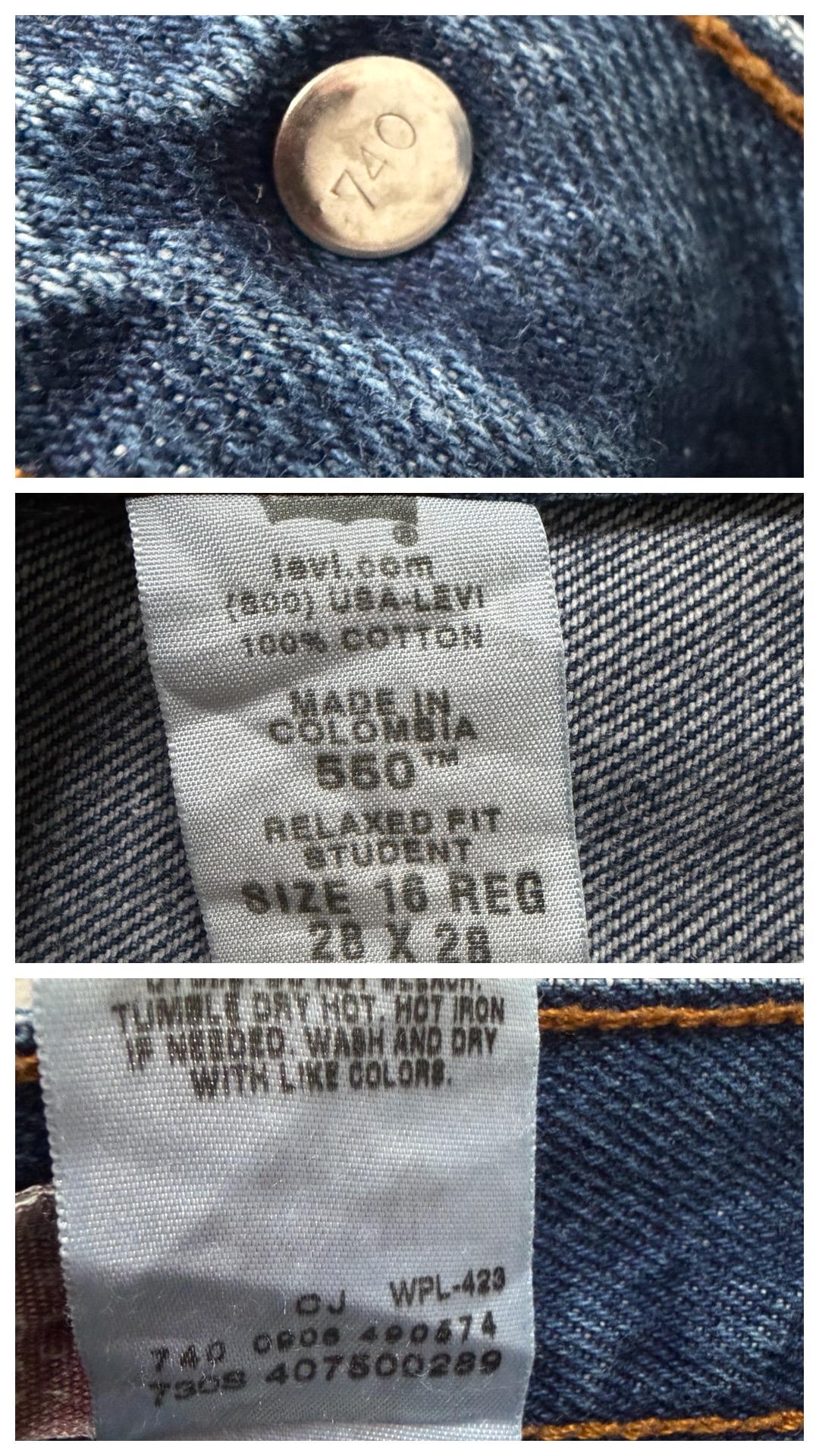 Levis 550 W28 L28 Relaxed Fit Student Jeans 00er Vintage Dark Blue Denim 2006