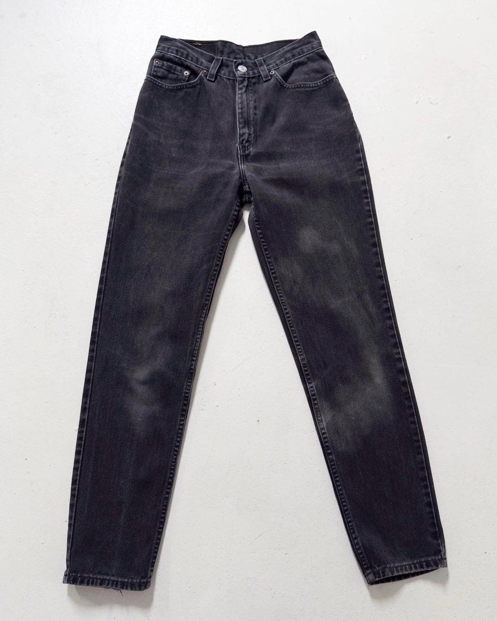 Levis 512 W25 L32 90s Vintage Made in USA Faded Black Slim Denim