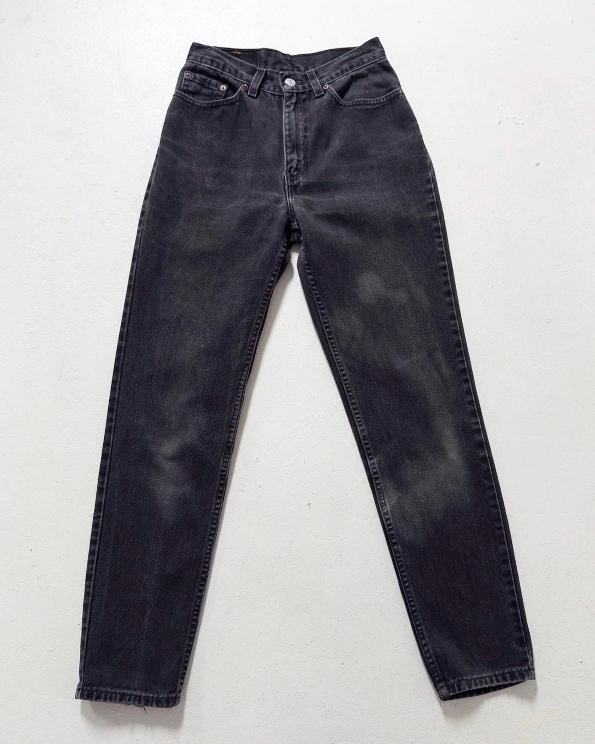 Levis 512 W25 L32 90s Vintage Made in USA Faded Black Slim Denim