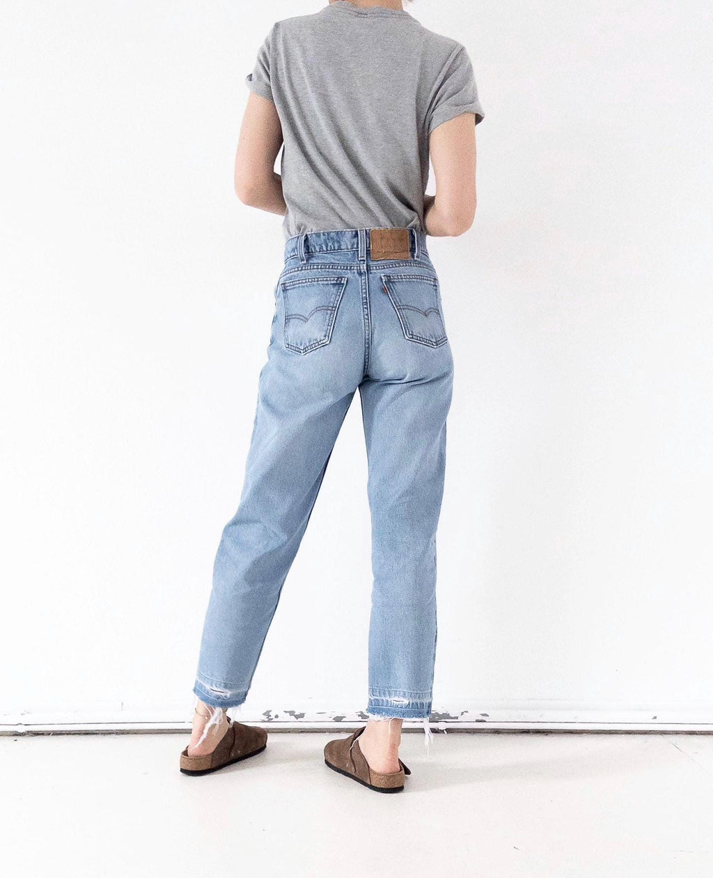 Levis 550 W27 L29 Orange Tab Faded Light Blue Denim Distressed Relaxed Dad Jeans 90s Vintage