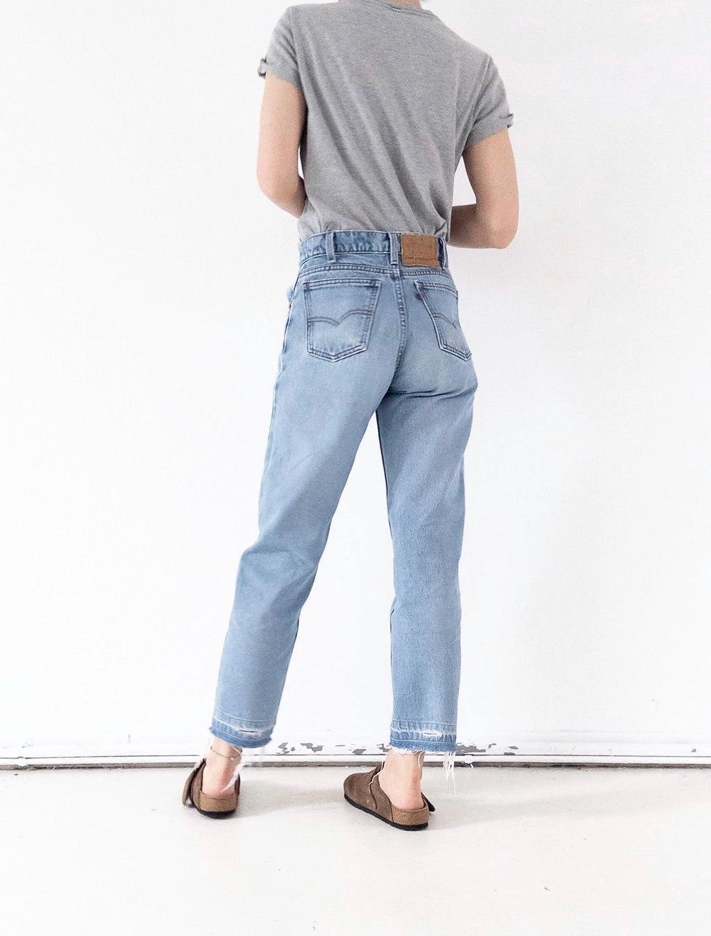 Levis 550 W27 L29 Orange Tab Faded Light Blue Denim Distressed Relaxed Dad Jeans 90s Vintage