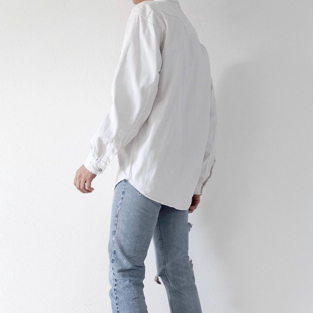 Levis Jeanshemd S M Weißes Oversized Hemd 90s Vintage Made in Portugal 1991