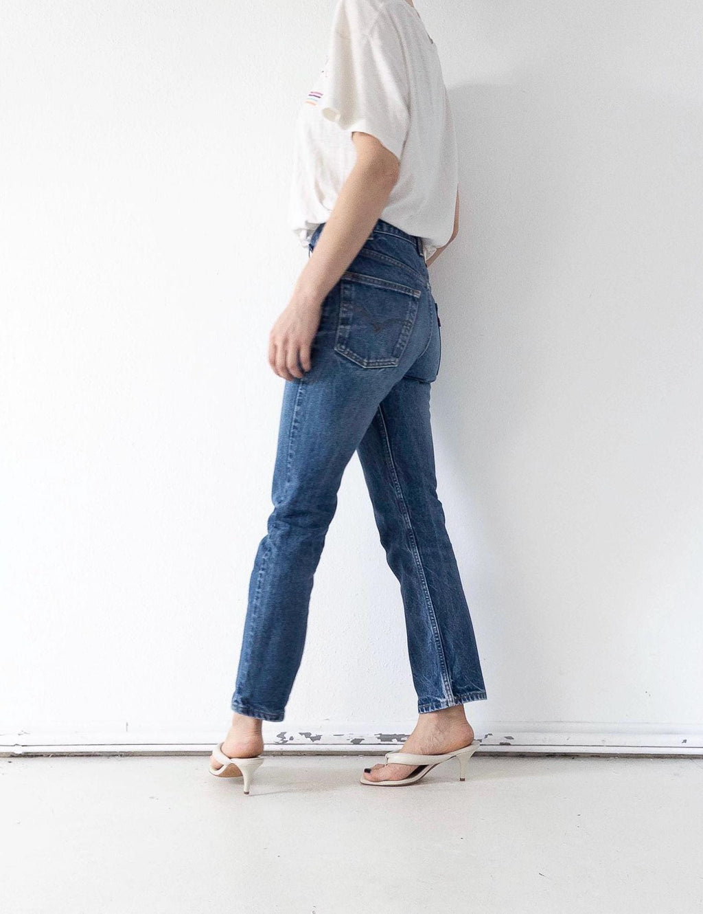 Levis 517 Flared Jeans W27-28 L30 00s Vintage Faded Dark Blue Boot Cut Denim 2001