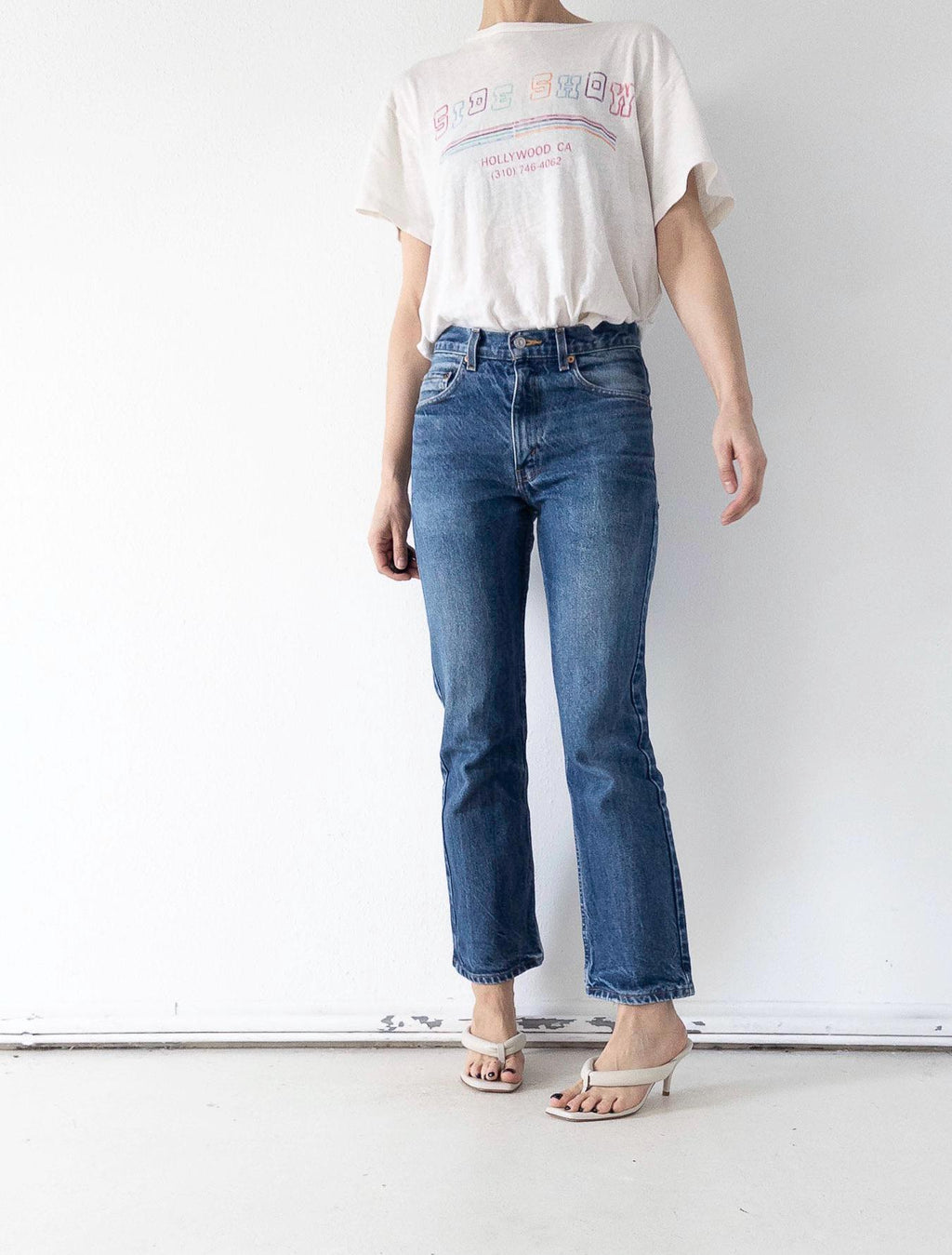 Levis 517 Flared Jeans W27-28 L30 00s Vintage Faded Dark Blue Boot Cut Denim 2001