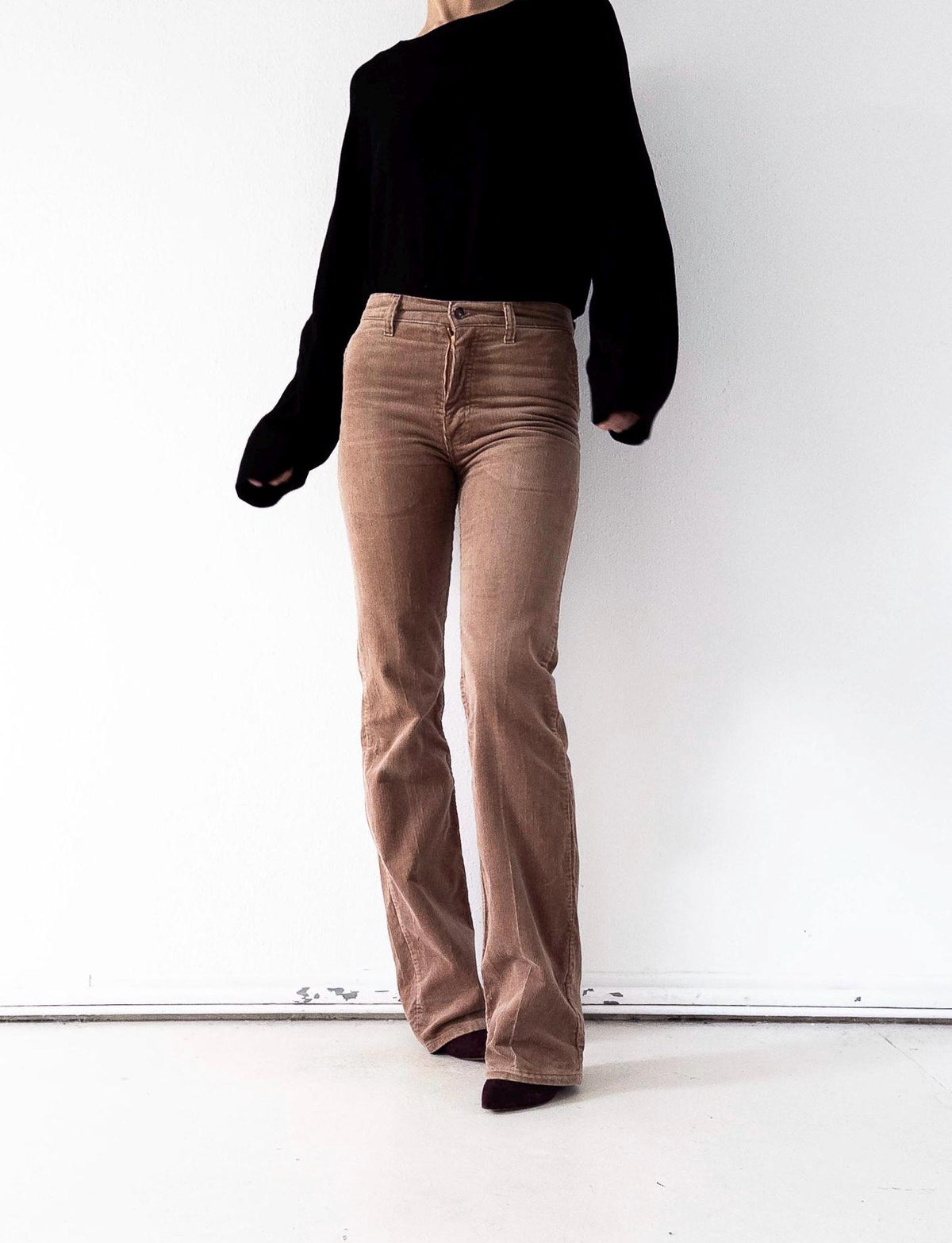 Levis Flared Pants W24/25 L36 braune Kordhose Made in France White Tab Bellbottoms 1979