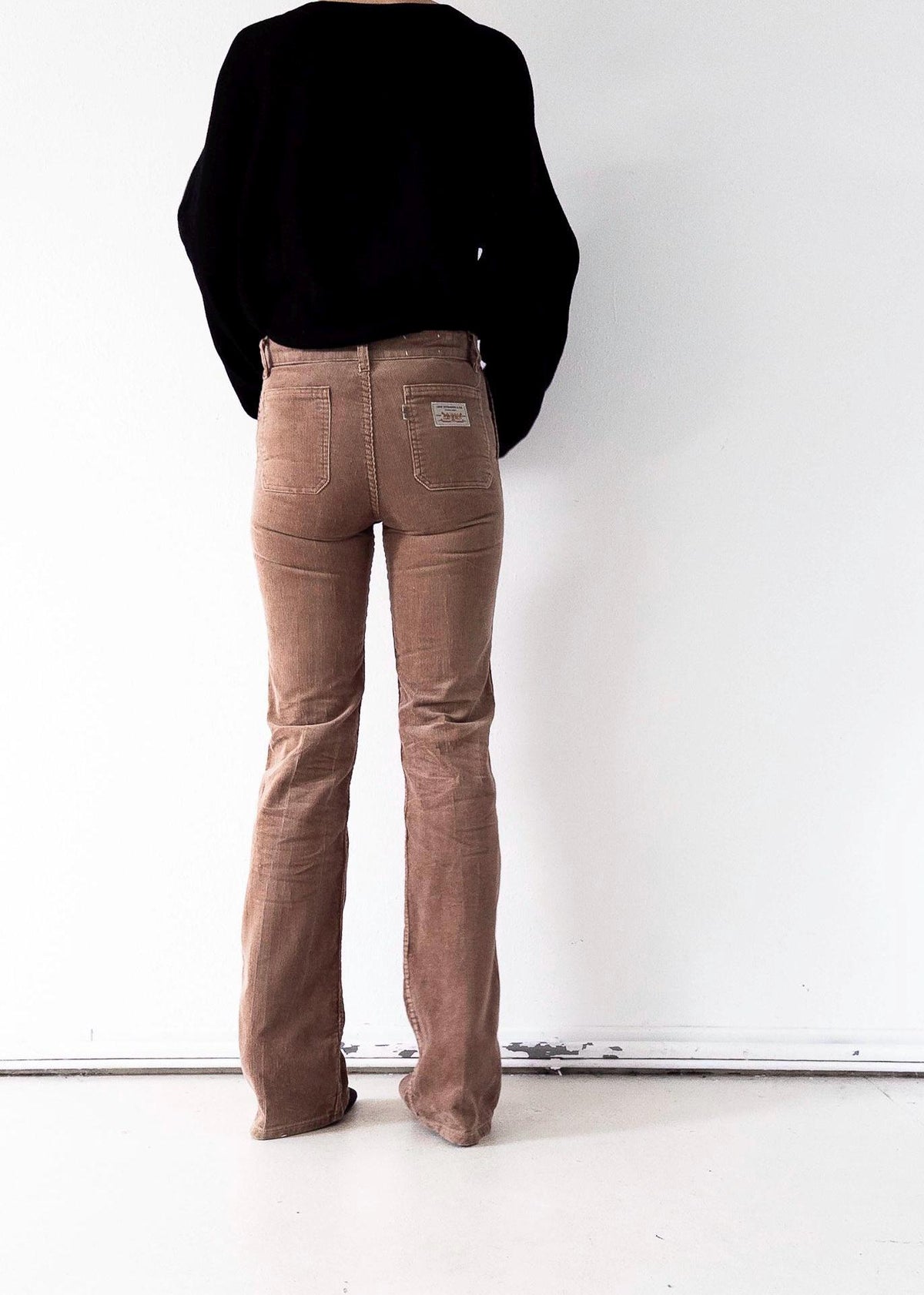 Levis Flared Pants W24/25 L36 braune Kordhose Made in France White Tab Bellbottoms 1979