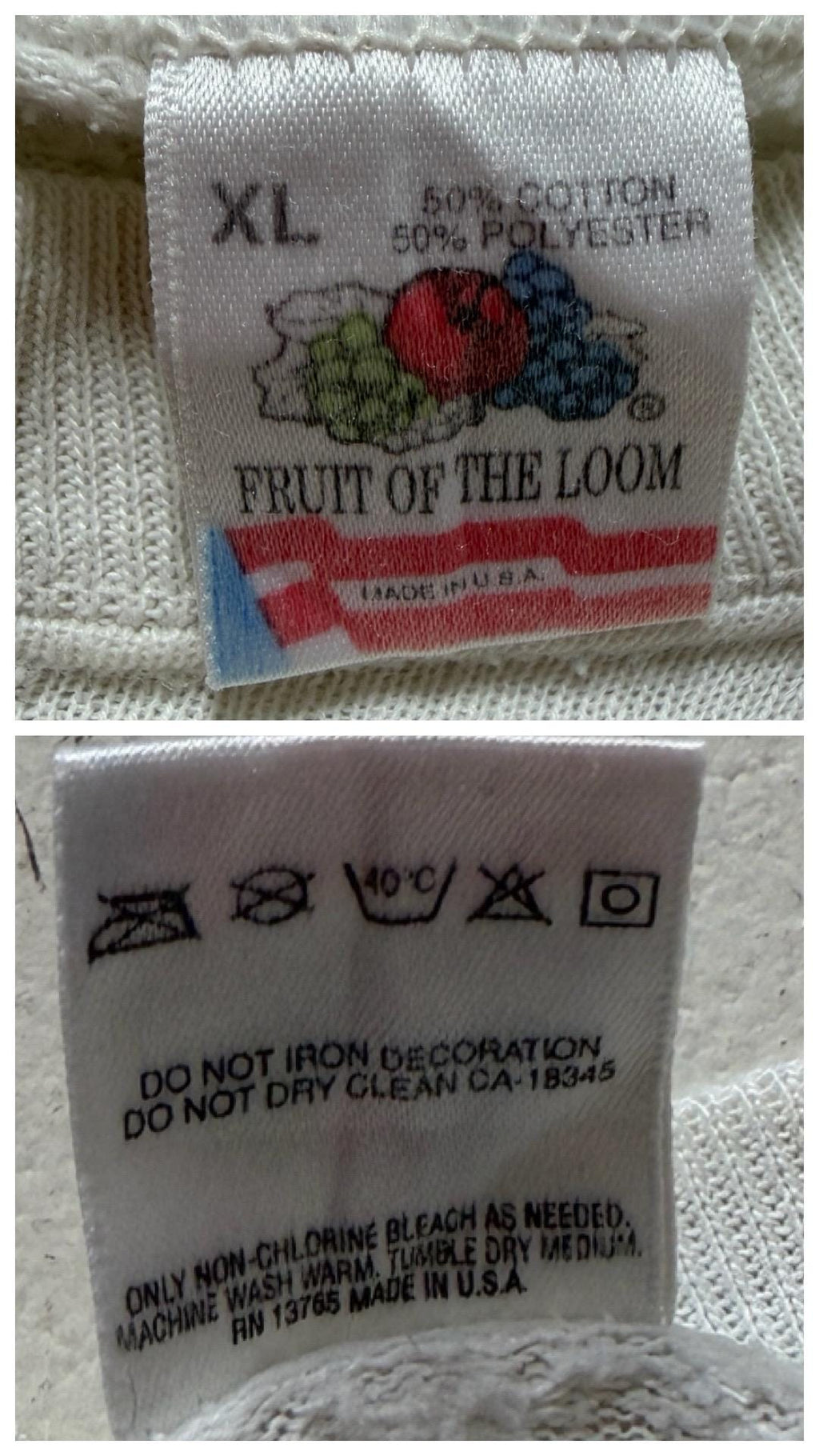 Fruit of the Loom Sweater L Pepsi Thrashed White Oversized Crewneck 80s Vintage Made in USA