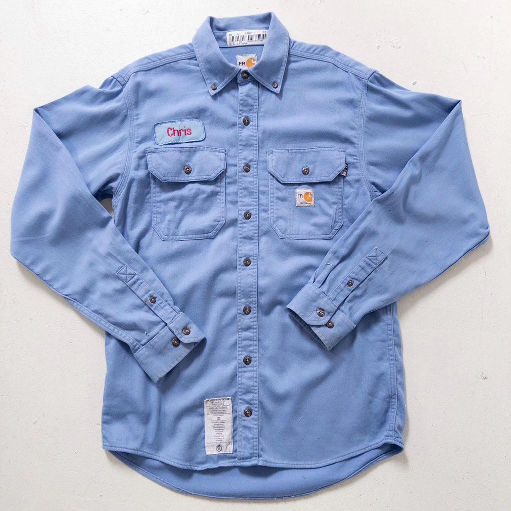 Carhartt Workwear Shirt S M Baby Blue Paint Splatters Buttondown Hemd