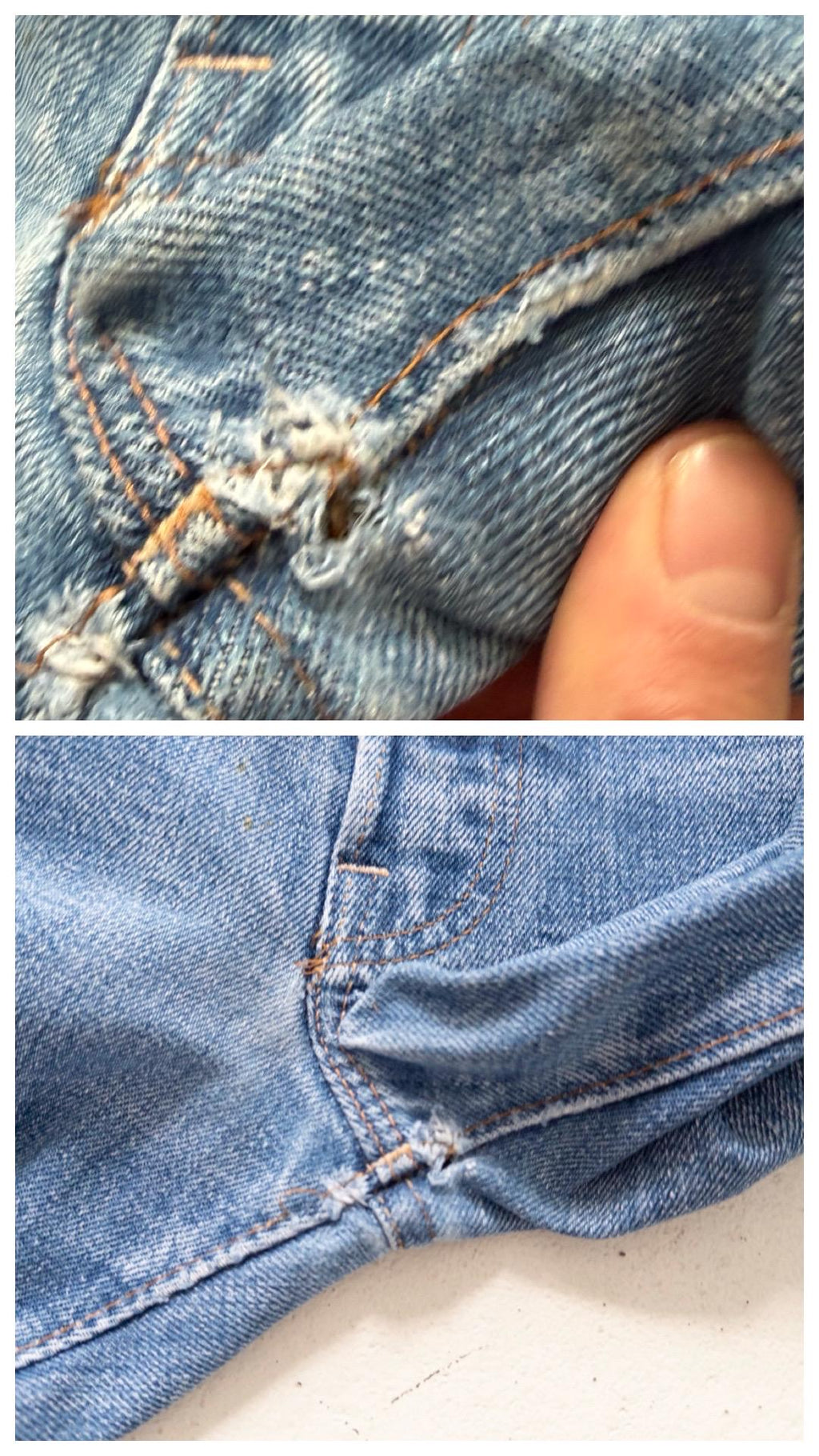 Levis 501 Selvedge Redline W37-38 L32 70s Vintage Single Stitch 6 Made in USA Paint Splattered Distressed Denim 1975