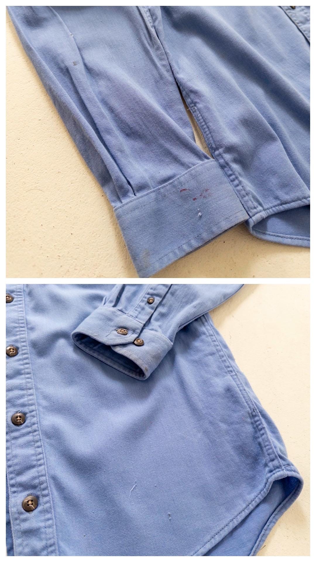 Carhartt Workwear Shirt S M Baby Blue Paint Splatters Buttondown Hemd