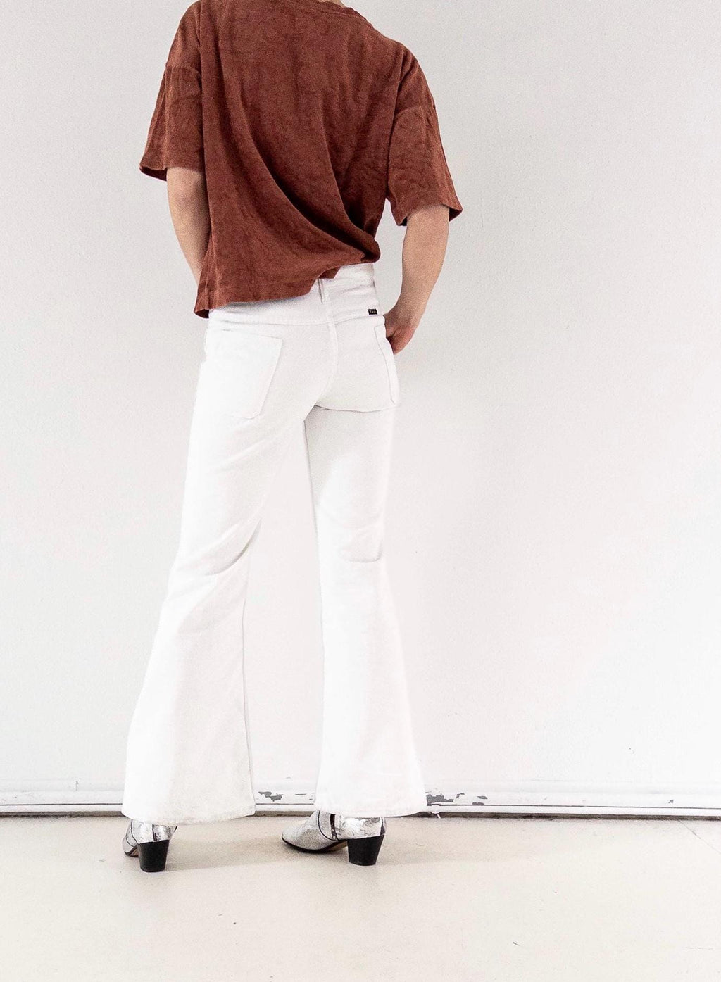 Wrangler Schlaghose W27 L32 Blue Bell White Bellbottoms 60s 70s Vintage Made in Belgium
