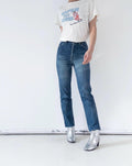 Lee W25 L30 80s Vintage Faded Dark to Mid Blue Straight Leg Jeans 1980 Made in Europe