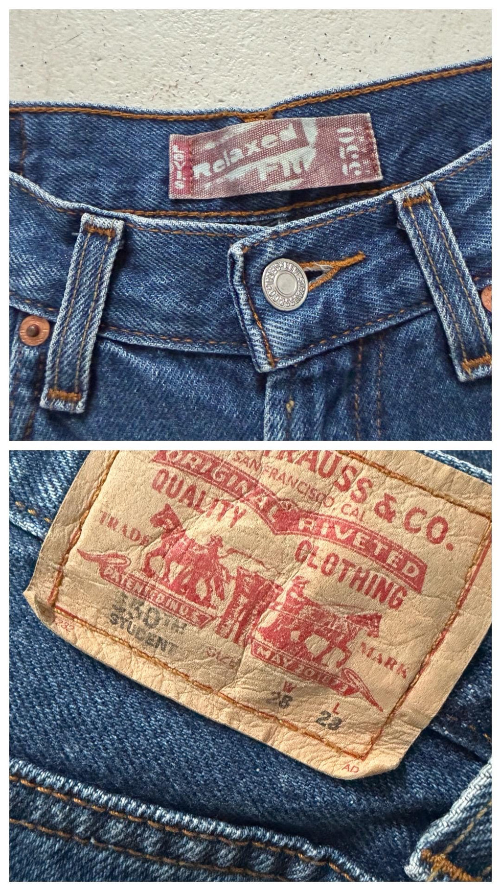Levis 550 W28 L28 Relaxed Fit Student Jeans 00er Vintage Dark Blue Denim 2006
