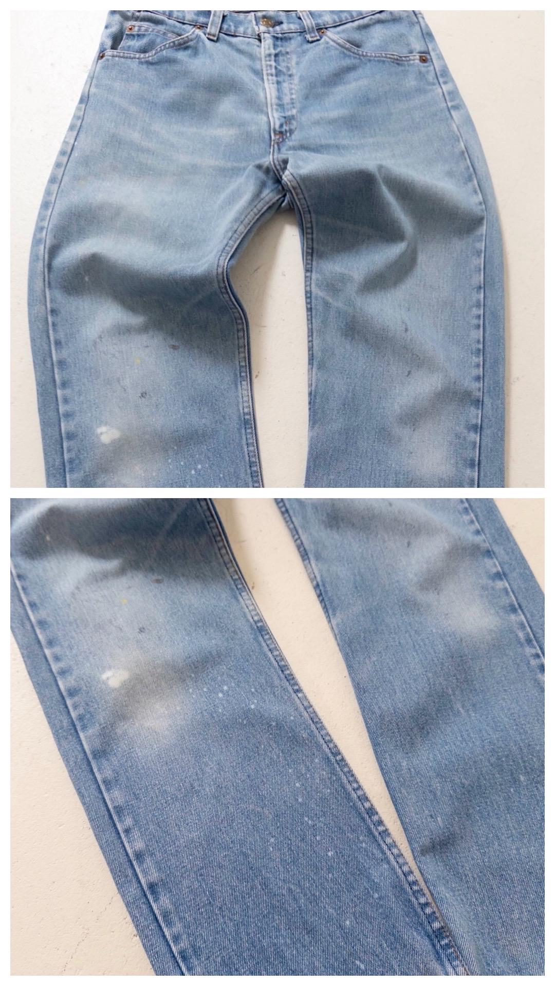 Reserviert für Eva****Levis 505 W29-30 L32 Orange Tab Jeans 70s Vintage Made in USA Faded Light to Mid Blue Painter Denim 1978