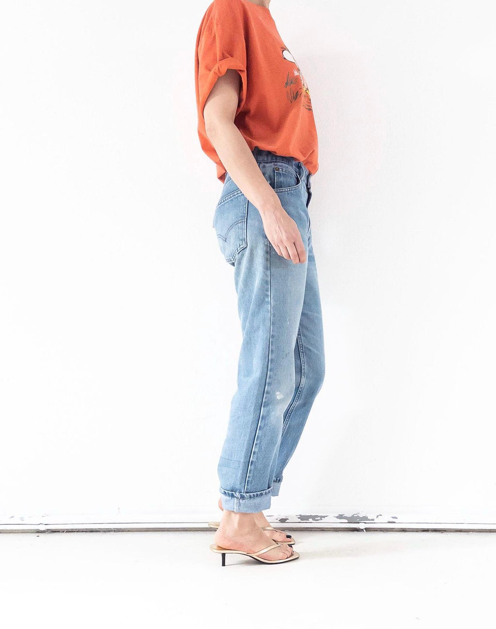 Reserviert für Eva****Levis 505 W29-30 L32 Orange Tab Jeans 70s Vintage Made in USA Faded Light to Mid Blue Painter Denim 1978