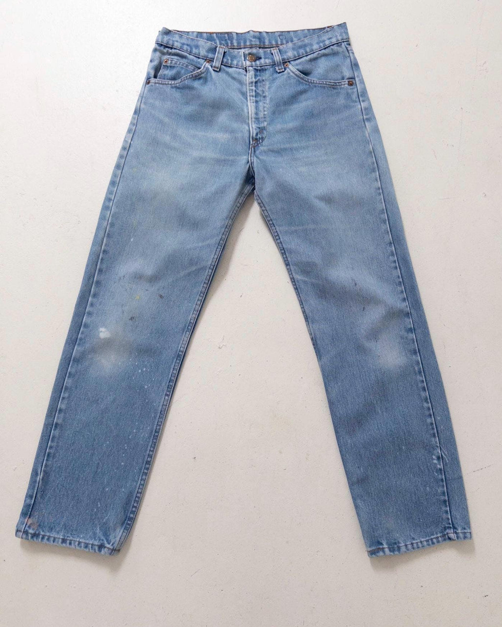 Reserviert für Eva****Levis 505 W29-30 L32 Orange Tab Jeans 70s Vintage Made in USA Faded Light to Mid Blue Painter Denim 1978