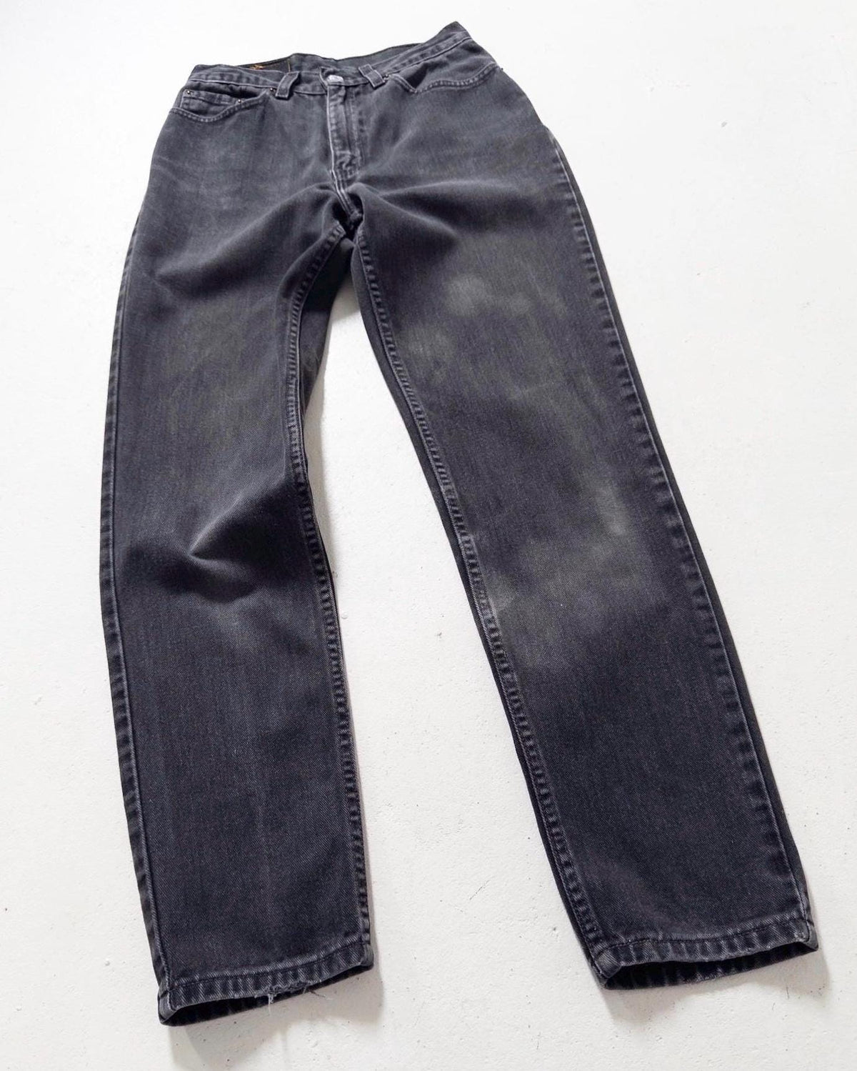 Levis 512 W25 L32 90s Vintage Made in USA Faded Black Slim Denim