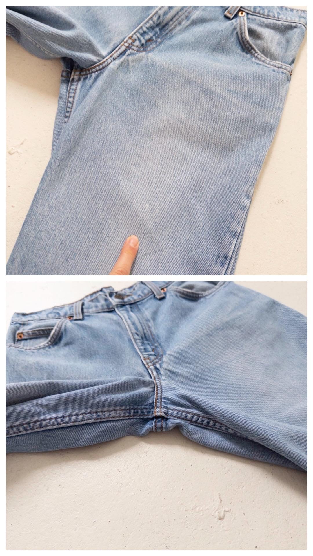 Levis 550 W27 L29 Orange Tab Faded Light Blue Denim Distressed Relaxed Dad Jeans 90s Vintage