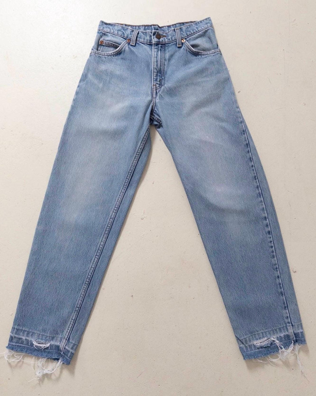 Levis 550 W27 L29 Orange Tab Faded Light Blue Denim Distressed Relaxed Dad Jeans 90s Vintage