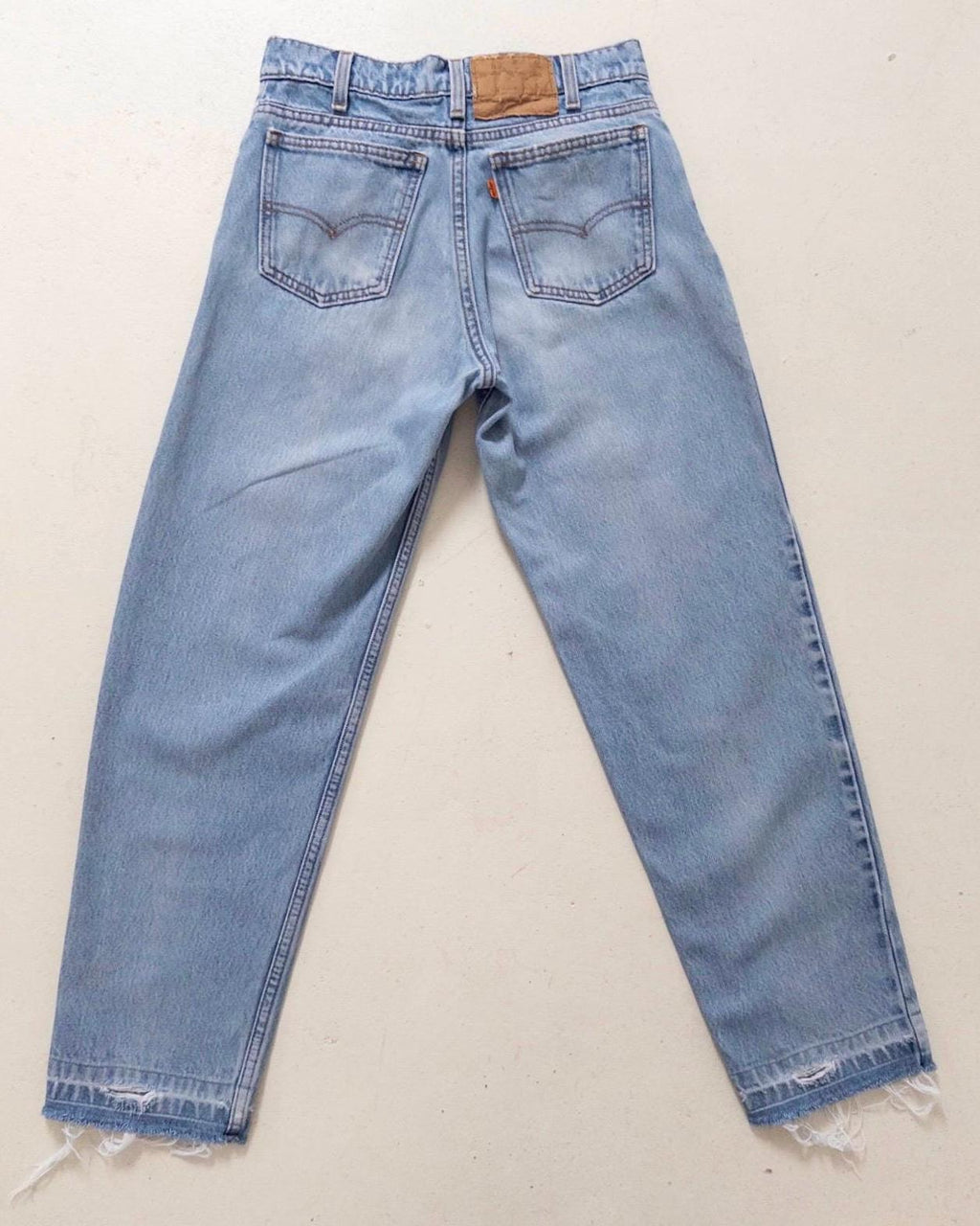 Levis 550 W27 L29 Orange Tab Faded Light Blue Denim Distressed Relaxed Dad Jeans 90s Vintage