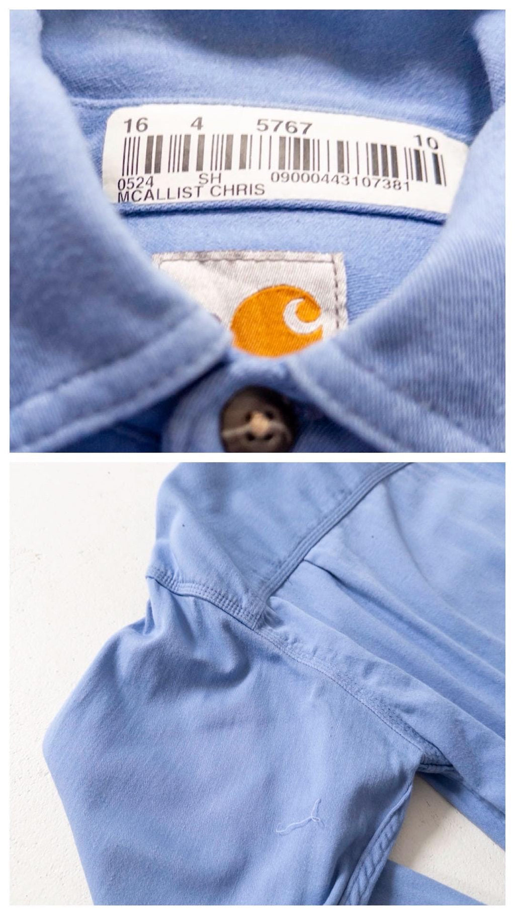 Carhartt Workwear Shirt S M Baby Blue Paint Splatters Buttondown Hemd