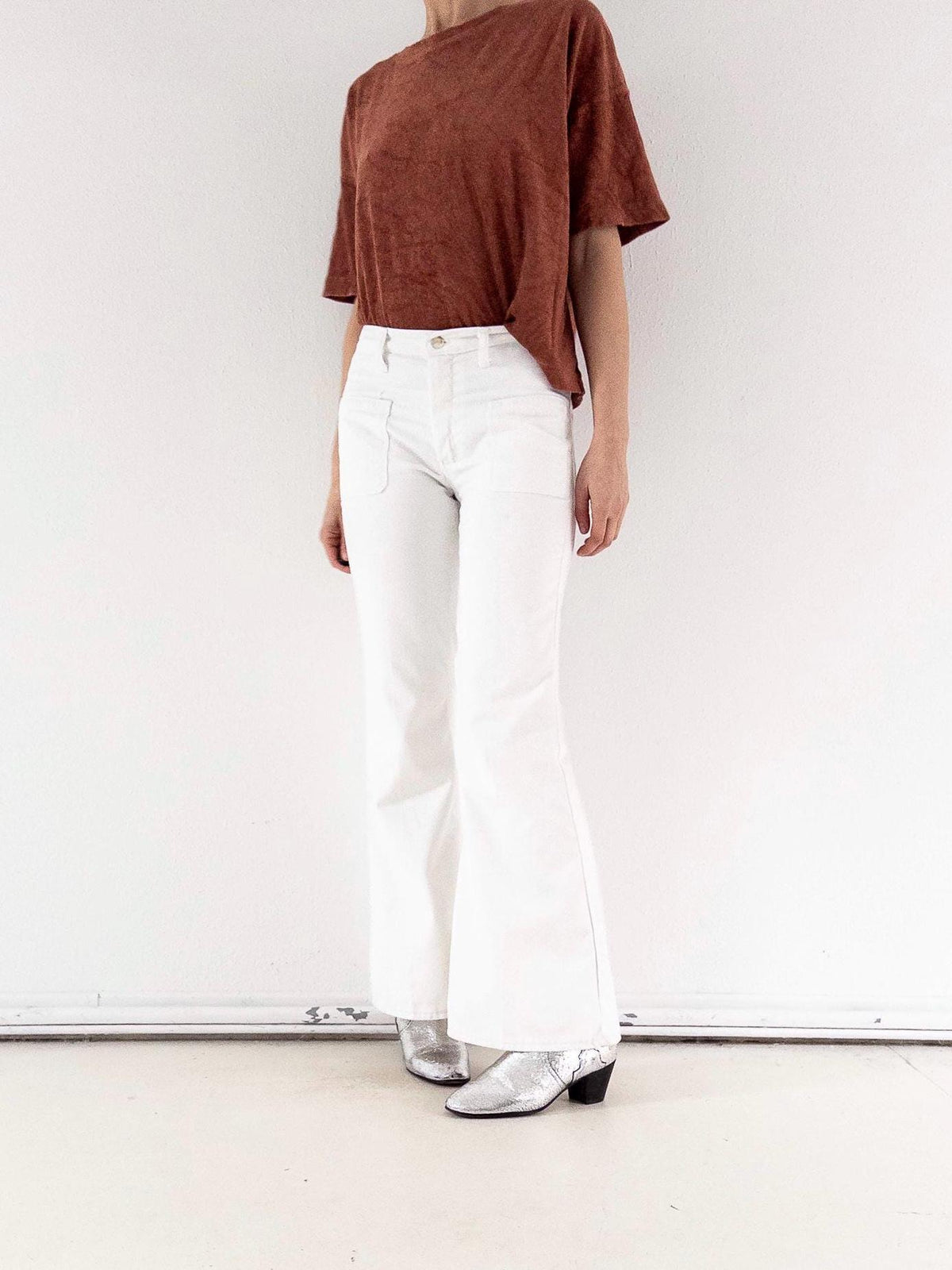 Wrangler Schlaghose W27 L32 Blue Bell White Bellbottoms 60s 70s Vintage Made in Belgium