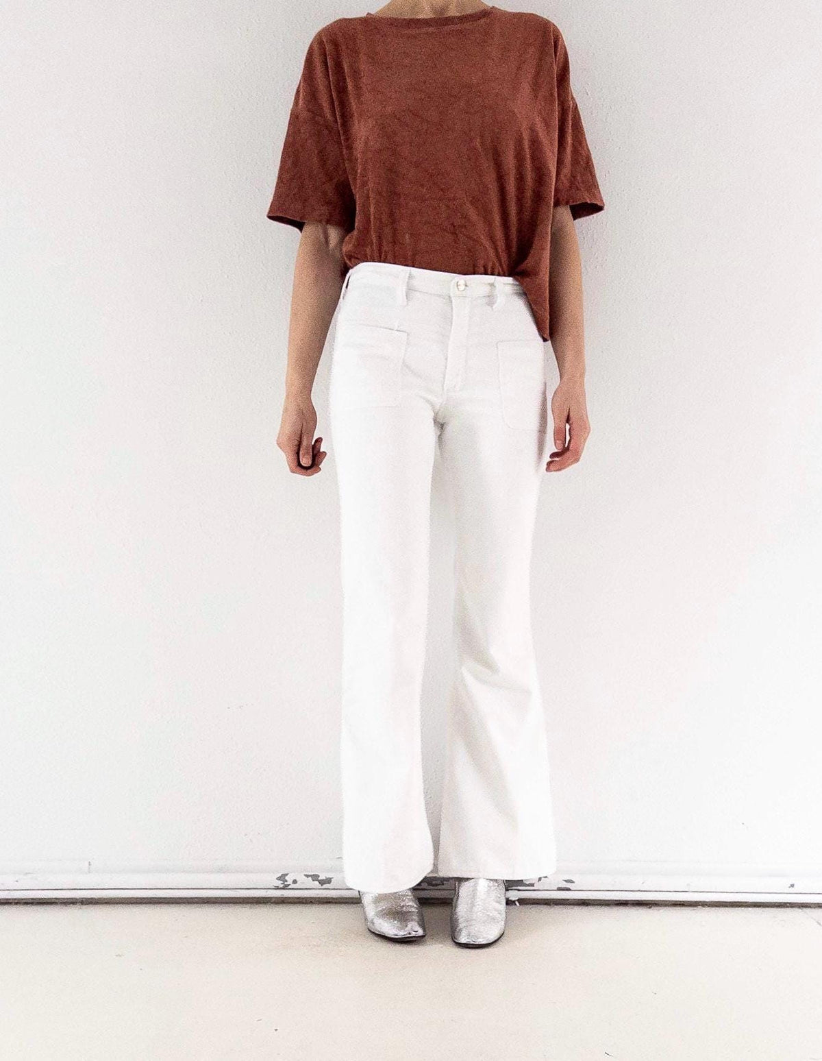 Wrangler Schlaghose W27 L32 Blue Bell White Bellbottoms 60s 70s Vintage Made in Belgium