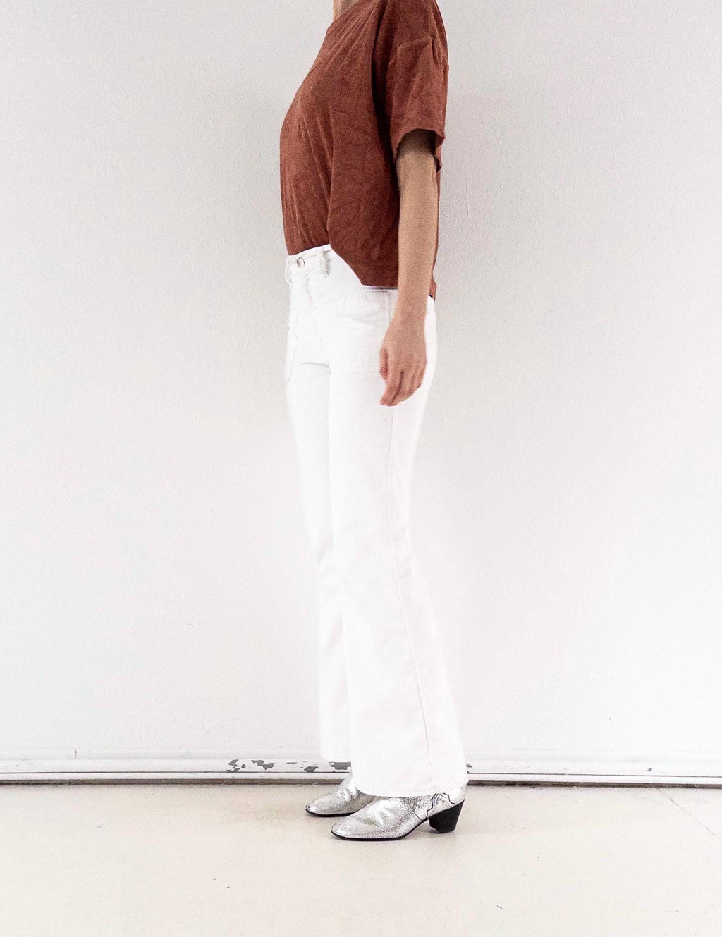 Wrangler Schlaghose W27 L32 Blue Bell White Bellbottoms 60s 70s Vintage Made in Belgium