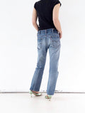 Levis 517 Flared Jeans W31 L32 90s 00s Vintage Thrashed Distressed Faded Mid Blue Boot Cut Denim