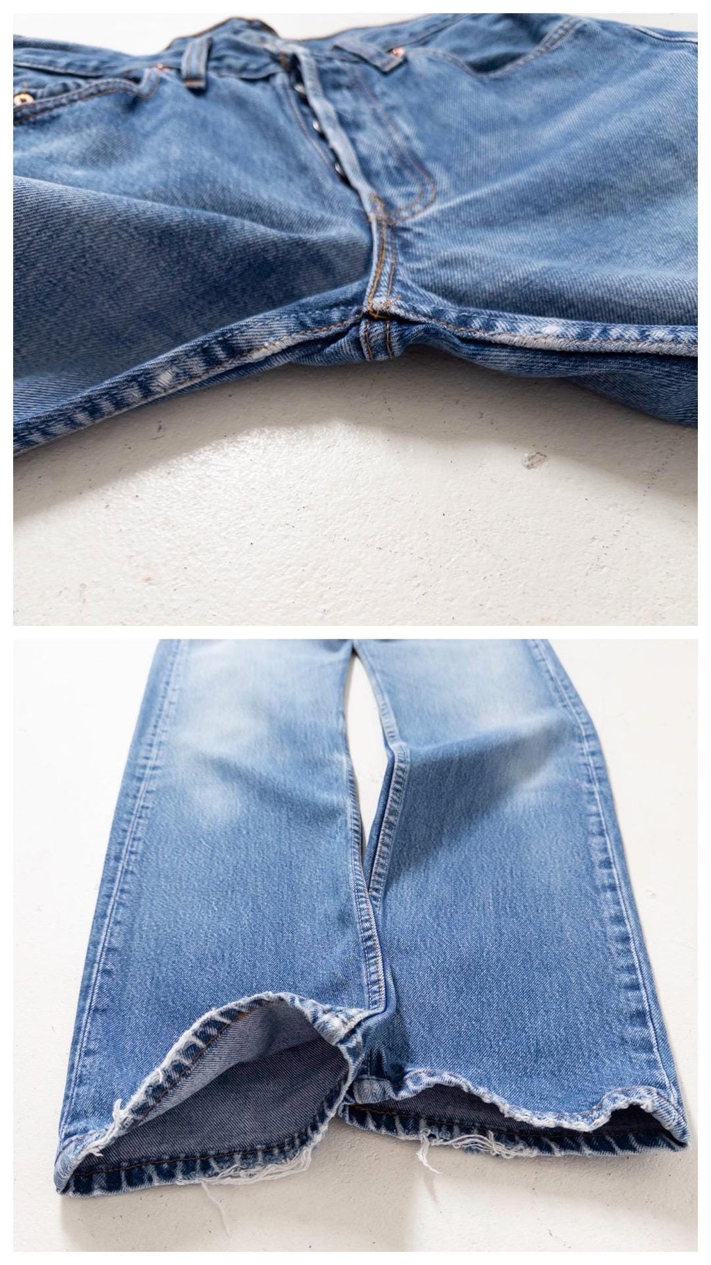 Levis 501 W28 L34 90s Vintage Faded Mid Blue Jeans Soft Worn In Denim 1994