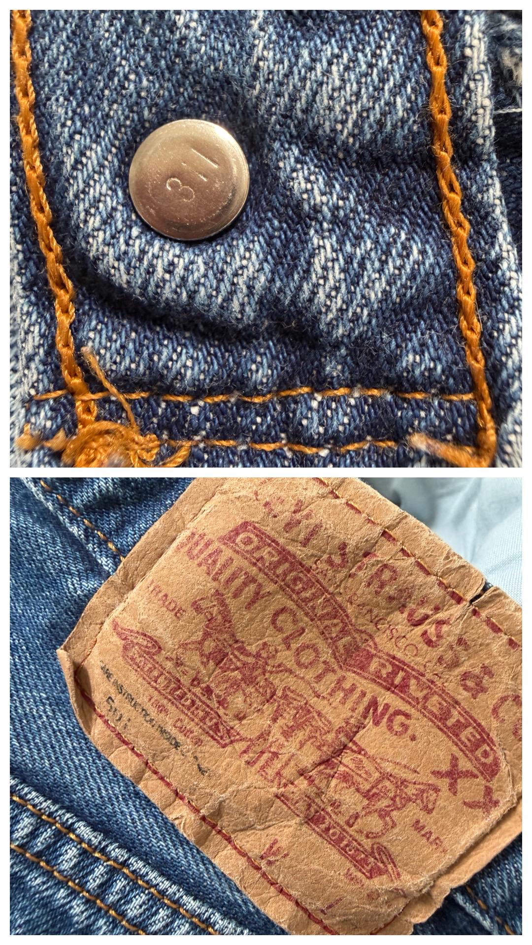 Levis 501 W28 L34 90s Vintage Faded Mid Blue Jeans Soft Worn In Denim 1994