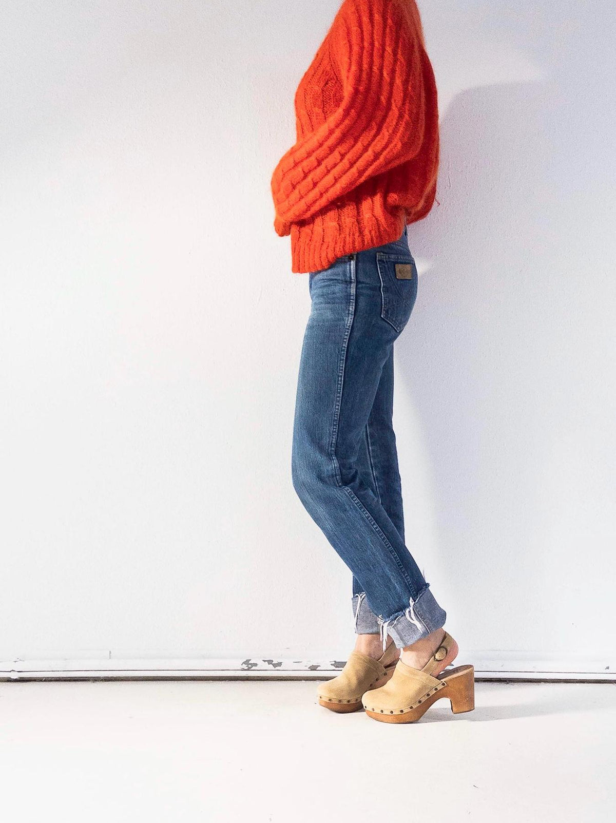 Lee Cooper W27 L34 70s 80s Vintage Faded Dark to Mid Blue Straight Leg Jeans 1980 Made in UK