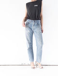Levis 501 Selvedge W29 Jeans 60s Vintage Made in USA Redline Single Stitch Button Stamp 6 Thrashed Distressed Light Blue Denim