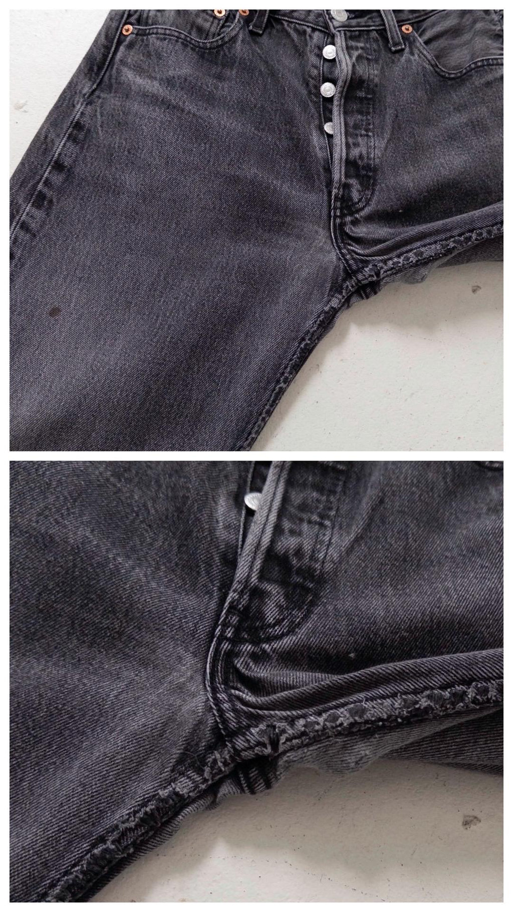 Levis 501 W28 L32 90s Vintage Made in Poland Faded Black Soft Worn In Denim 1996
