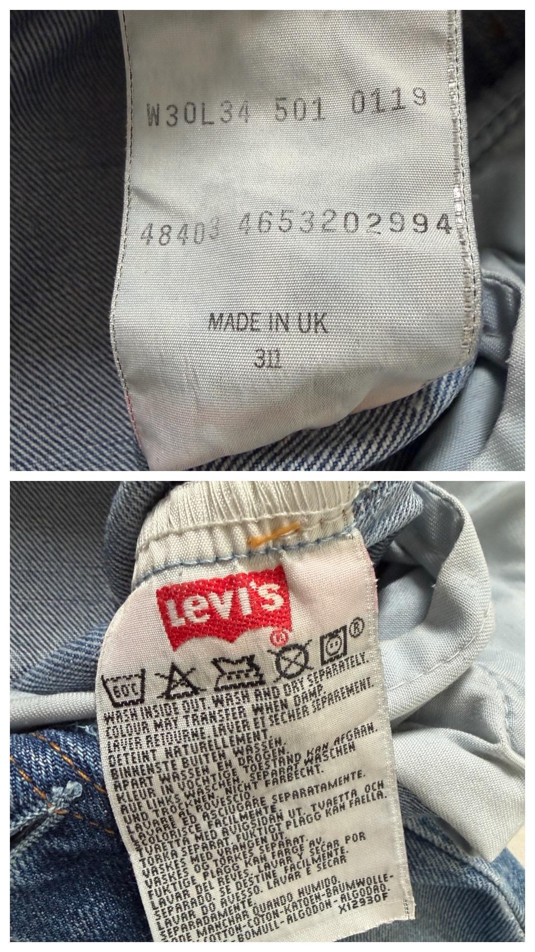 Levis 501 W28 L34 90s Vintage Faded Mid Blue Jeans Soft Worn In Denim 1994