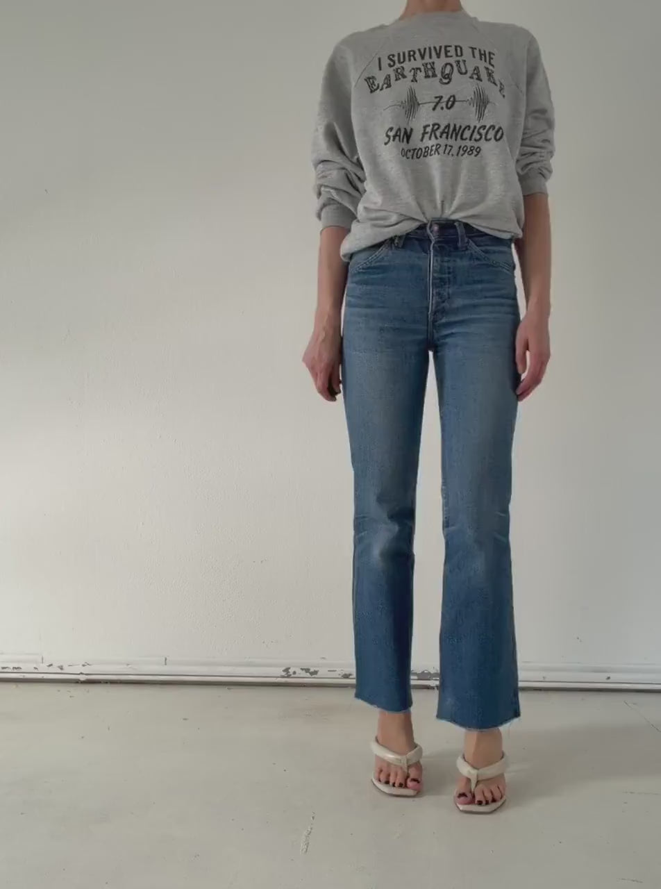 Levis 632 Flared Jeans W24 W25 L30 Made in USA 70s Vintage Faded Dark Blue Bellbottoms