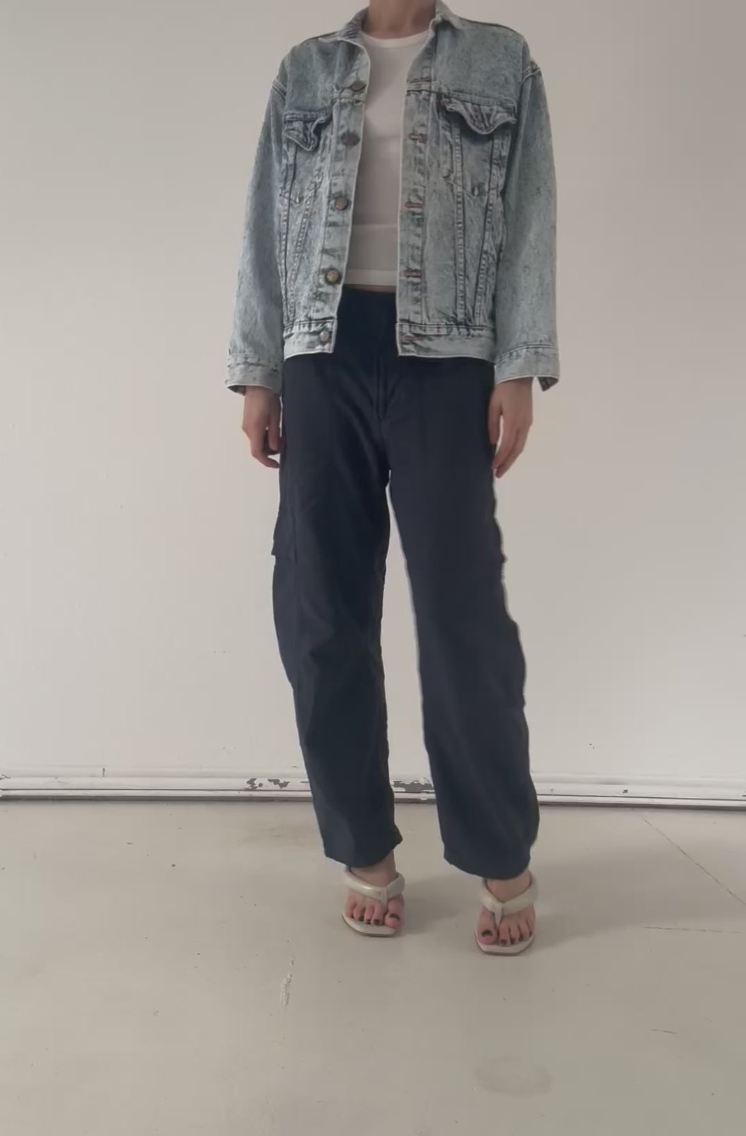 Gr. M - L Levis Acid Washed Trucker Jacket 80s Vintage Made in USA