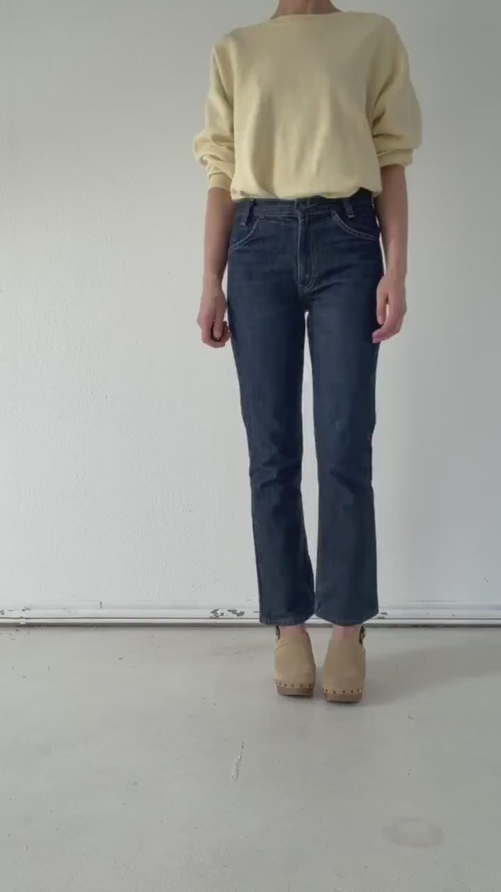 Levis 646 W27 L32 Bell Bottoms 90s Vintage Orange Tab Flared Denim Dark Wash Boot Cut Made in UK 1997