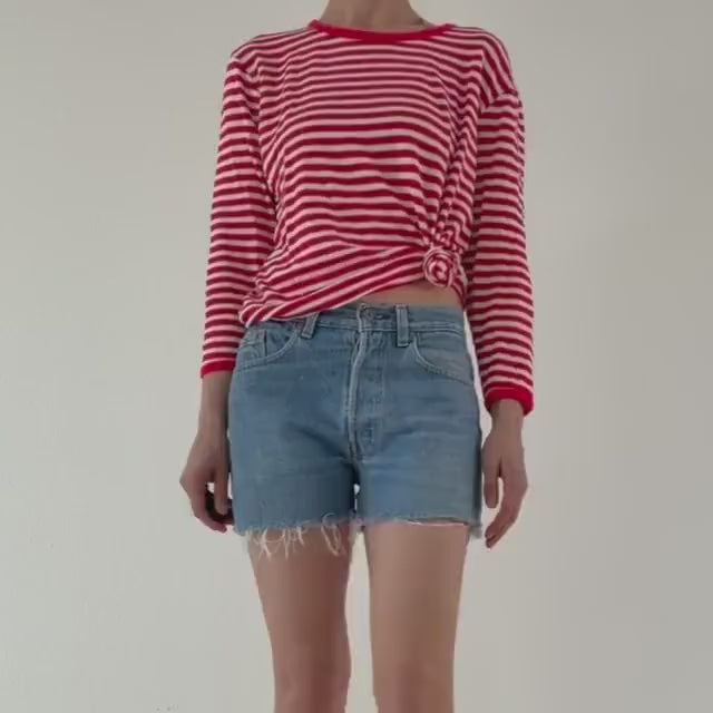 Vintage Levis 501 Cutoff Shorts 1987 USA | Red Tab | Button Fly | W27 | 80s