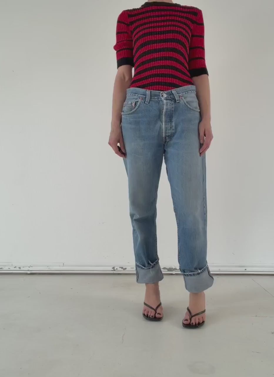 Vintage Levis 517 Jeans W30 W31 | 90s High Waist Denim | Made in UK | Red Tab | Button Fly