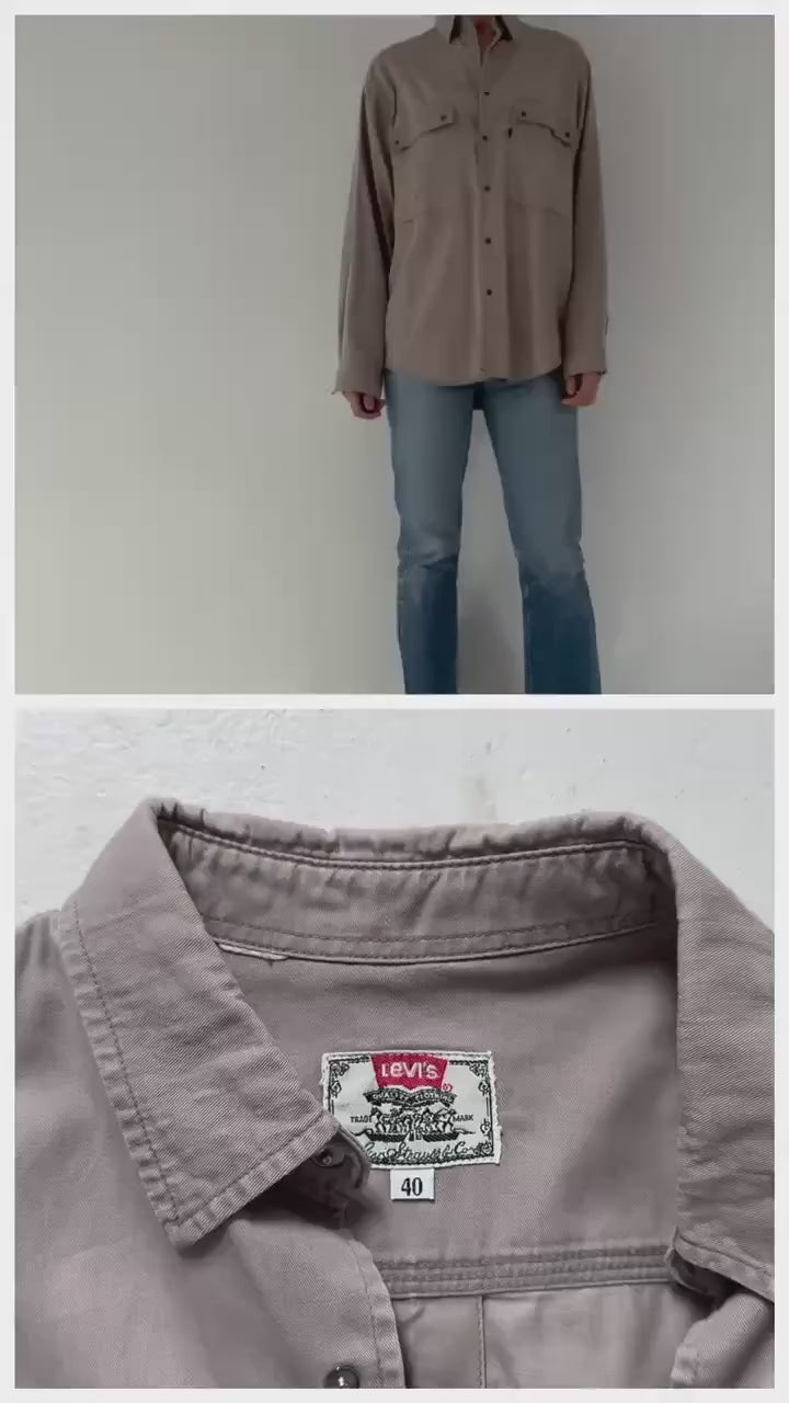 80s Vintage Levis Leather Tab Hemd Gr. L - XL
