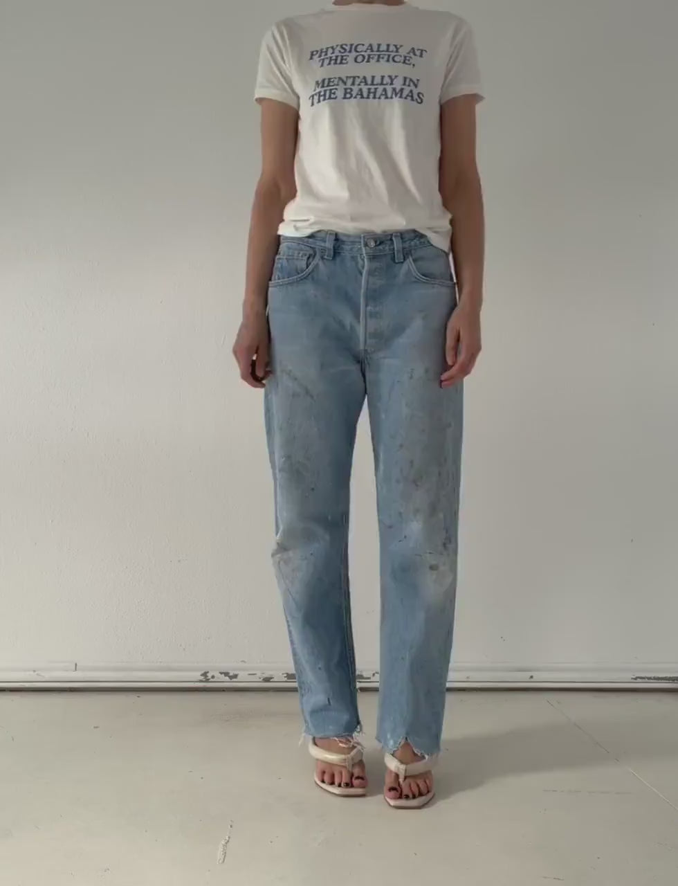 Levis 501 Jeans W31 W32 L32 80s Vintage Made in USA  Paint Splattered Light Wash Denim 1986